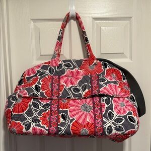 Vera Bradley Pink and Gray Floral Travel Bag